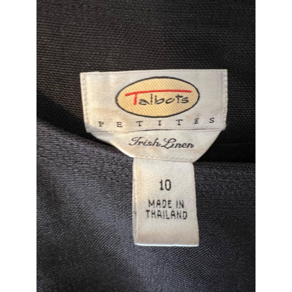 Talbots Dress Black 10 P 10P Irish Linen A Line Classic Career Church Party - Picture 10 of 10